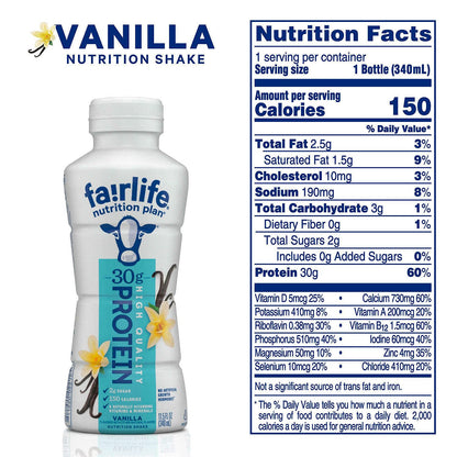 Fair Life Nutrition Plan High Protein Liquid Shake,Vanilla(Pack of 12)